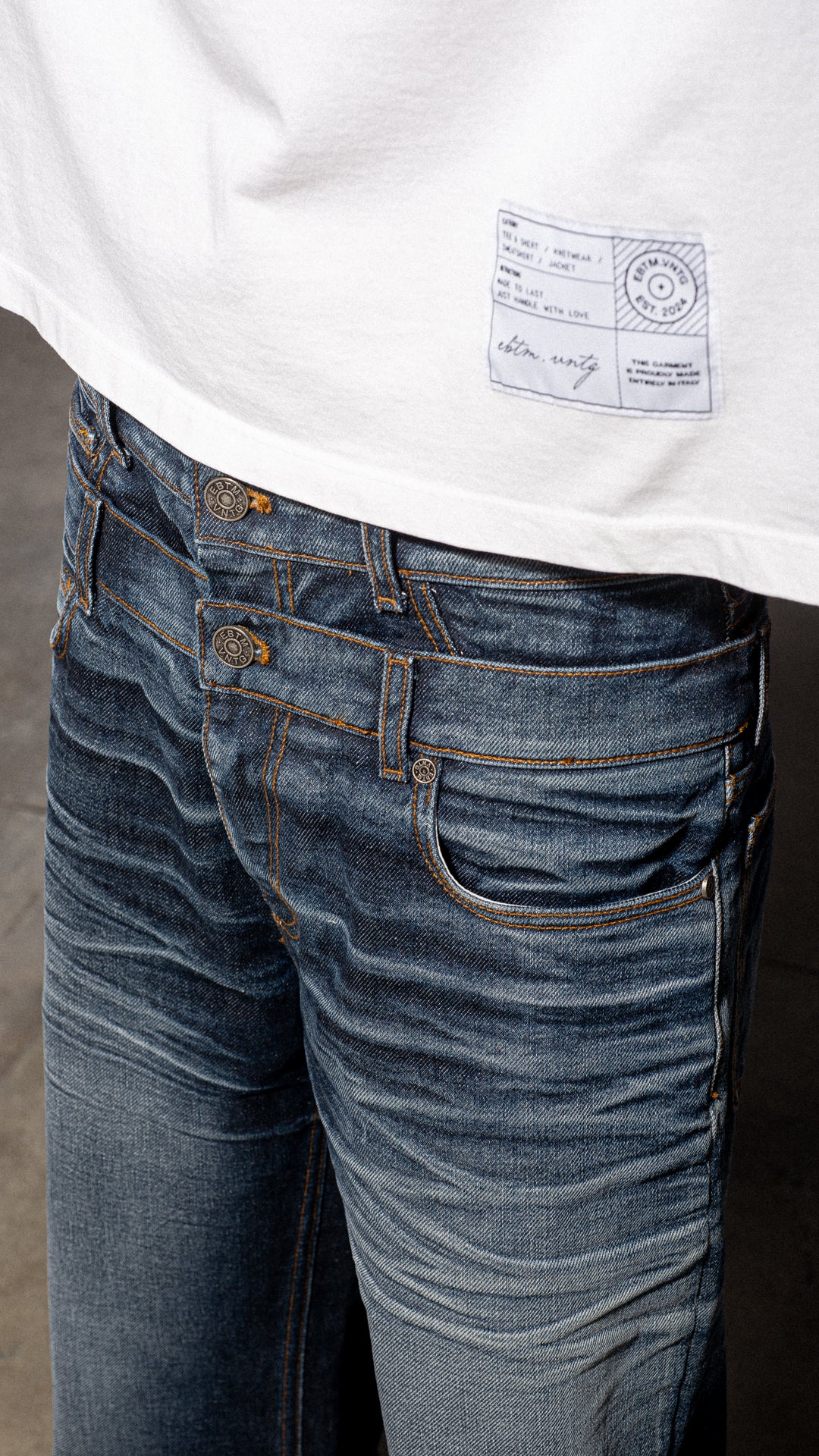 RESIN OCEAN DOUBLEWAISTBAND DENIM
