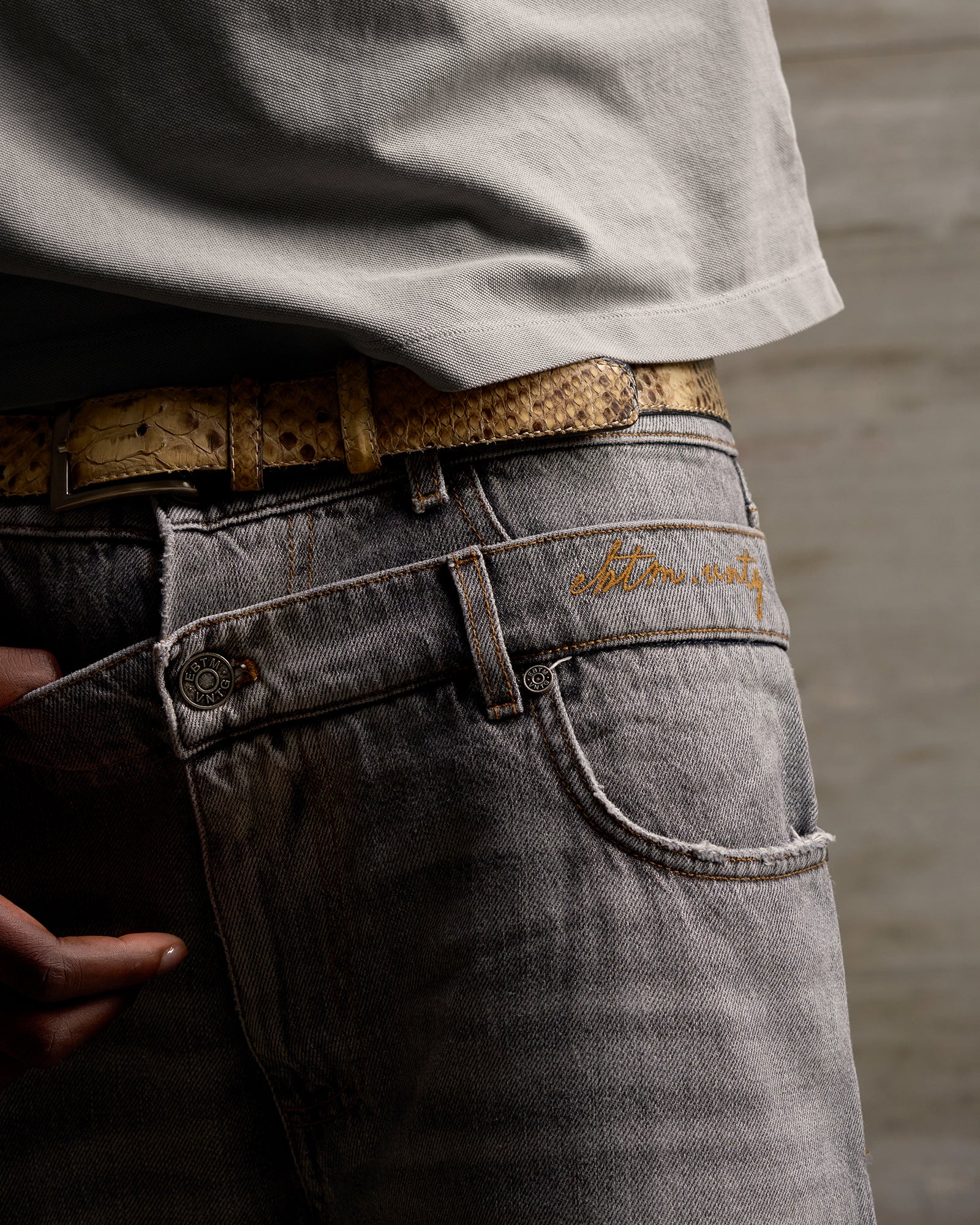 DOUBLE WAISTBAND JORTS SALT&PEPPER