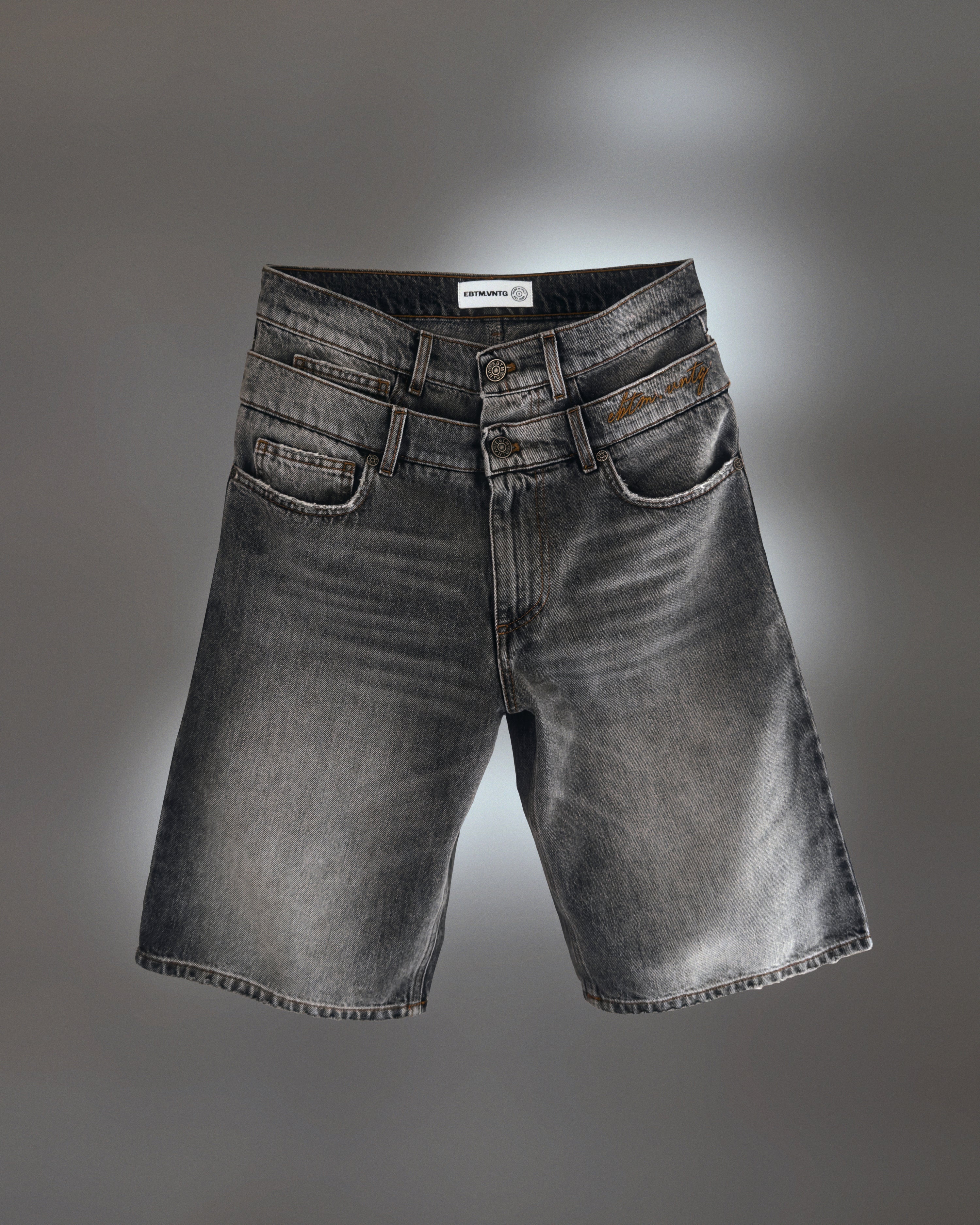 DOUBLE WAISTBAND JORTS SALT&PEPPER