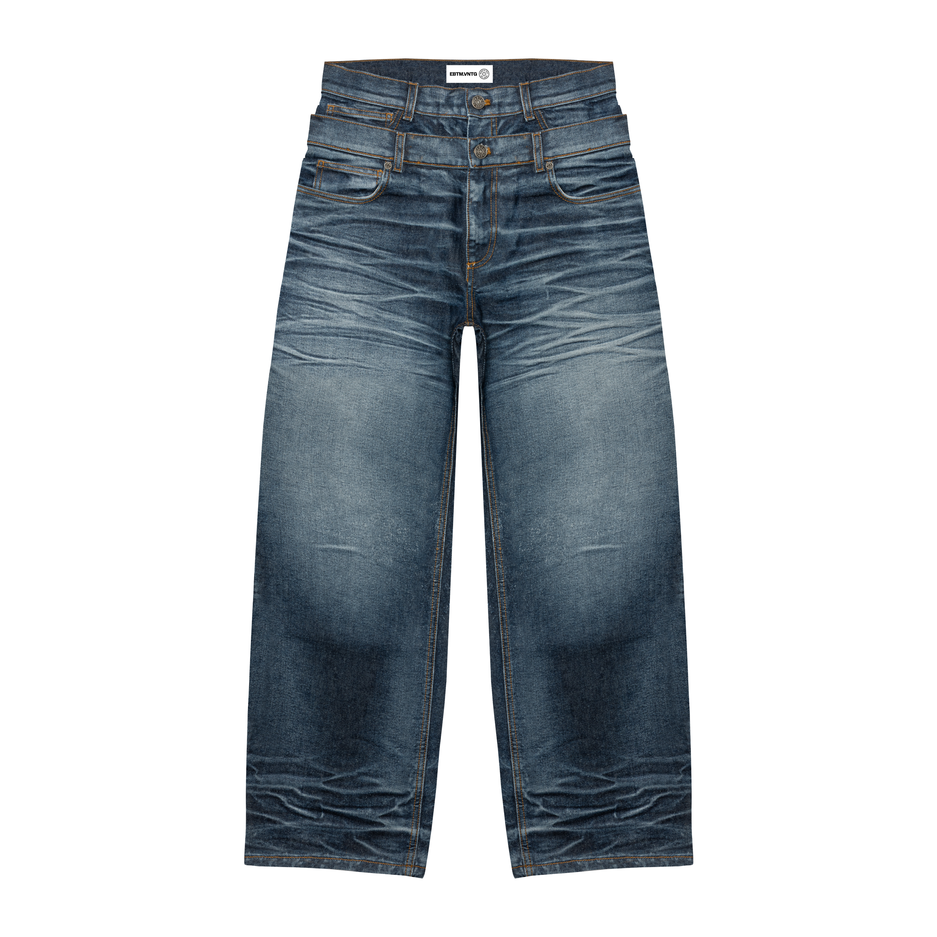 RESIN OCEAN DOUBLEWAISTBAND DENIM