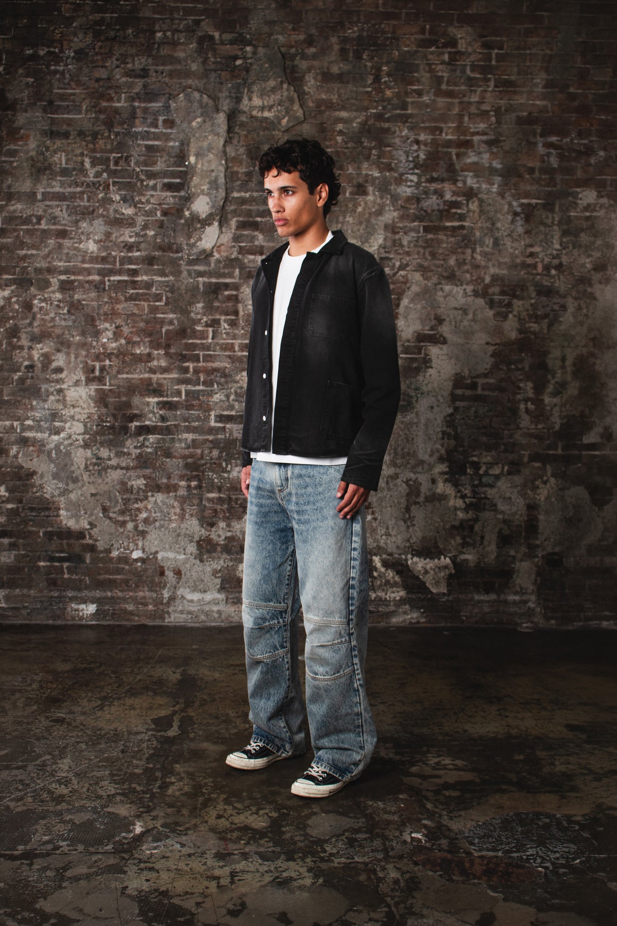 MARBLED SANDY BIKERS DENIM