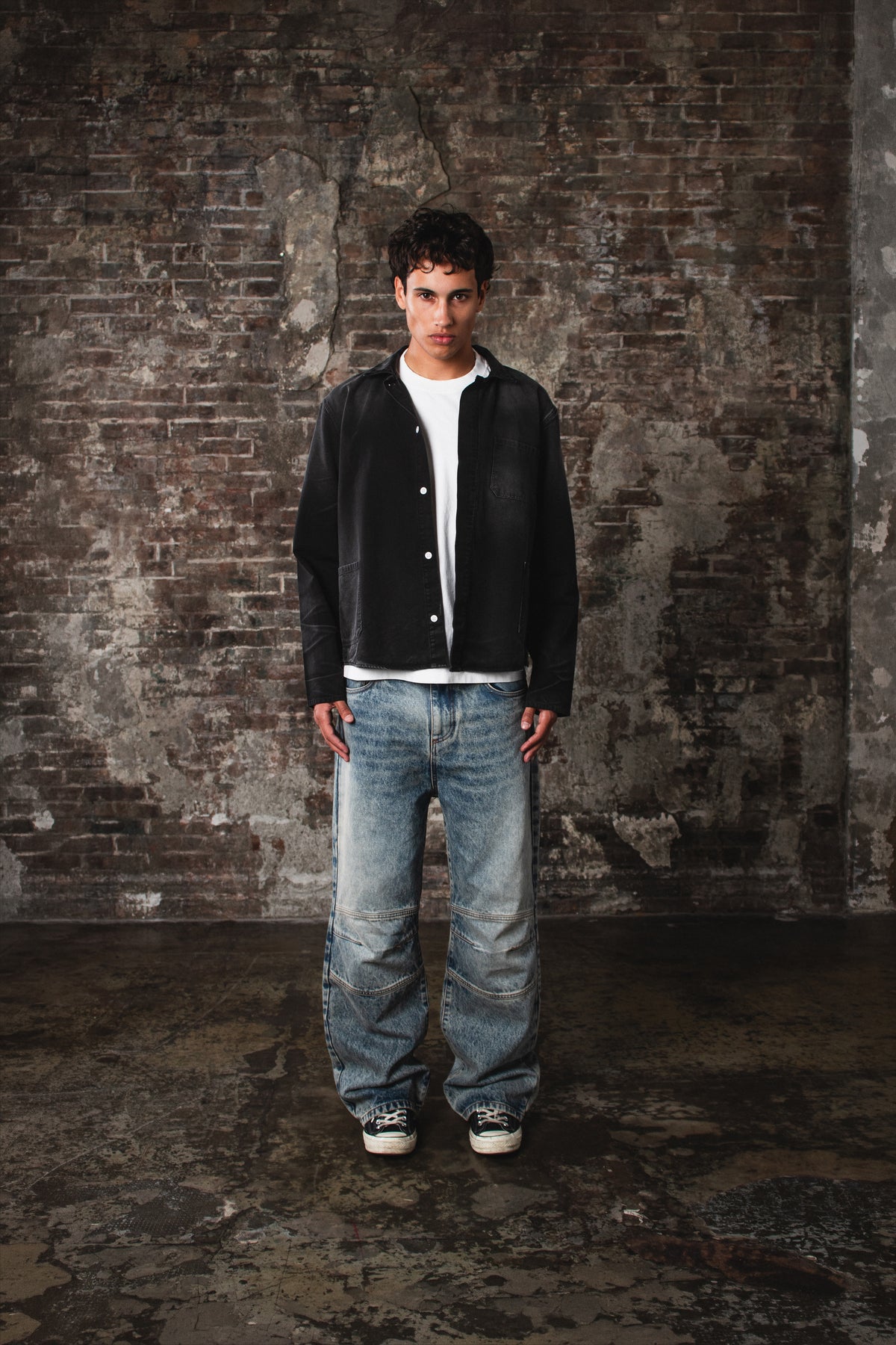 MARBLED SANDY BIKERS DENIM