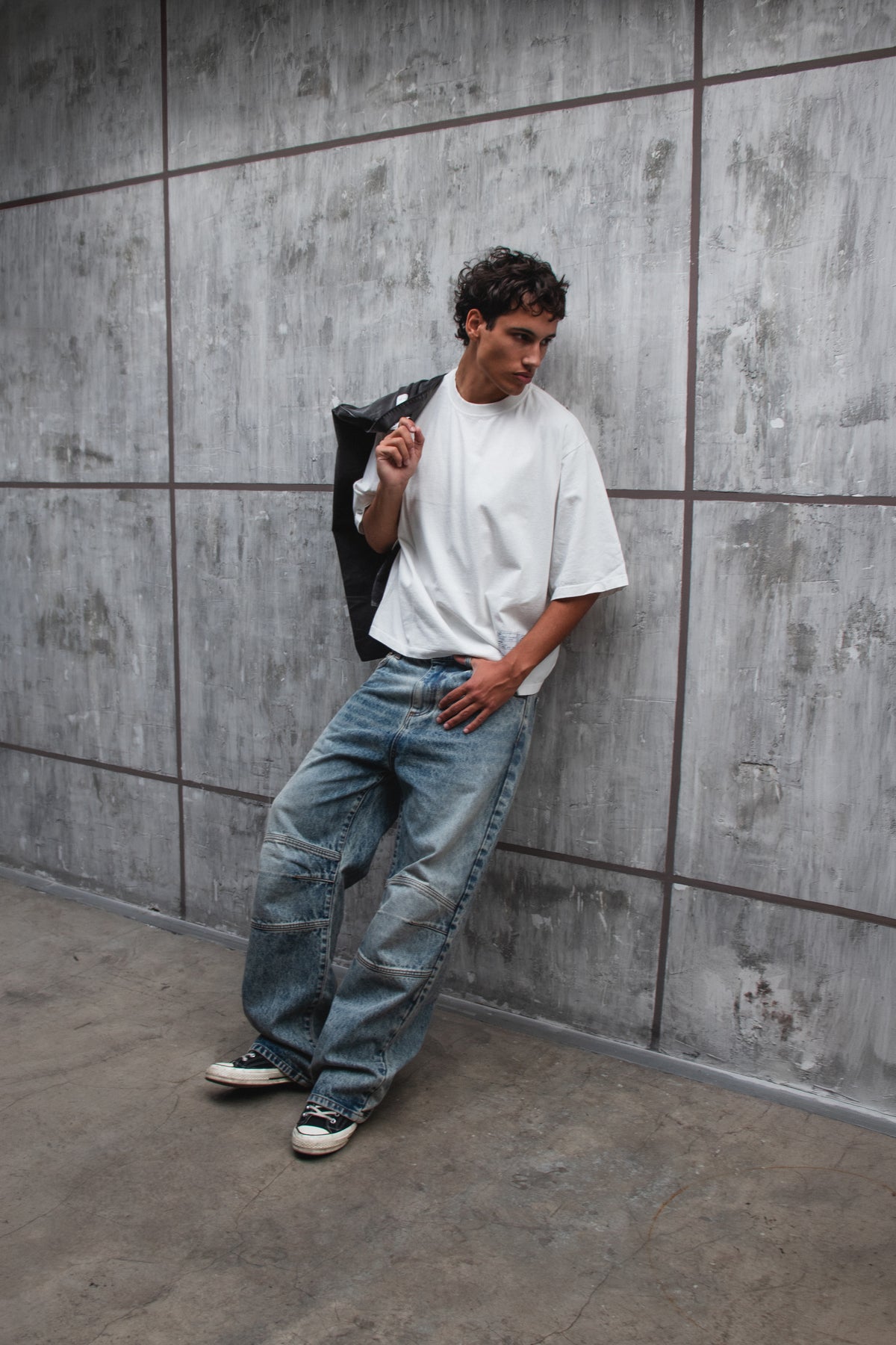 MARBLED SANDY BIKERS DENIM