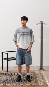 GRAY SWEAT SLOGAN TEE