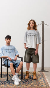 GRAY SWEAT SLOGAN TEE