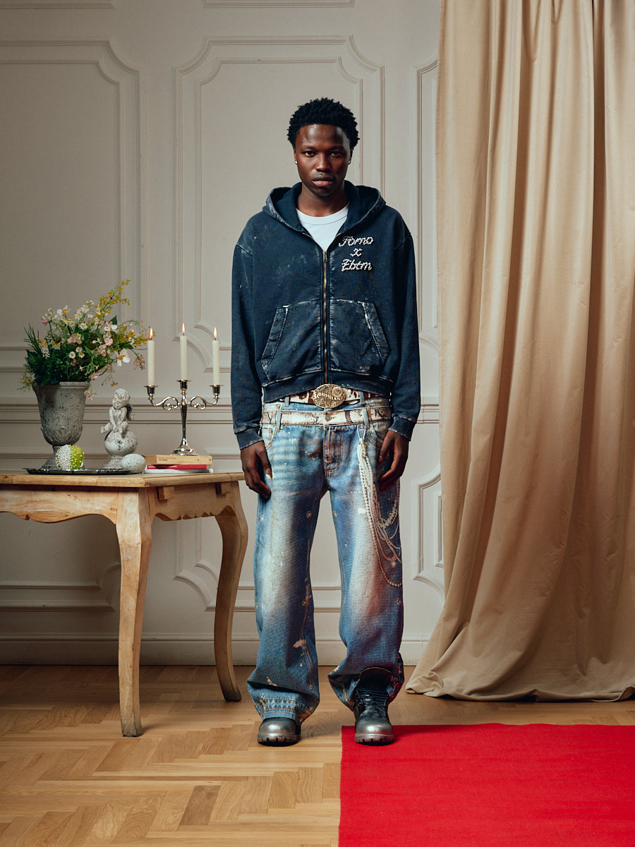 FOMO X EBTM TROMPE L'OLEIL DOUBLE WAISTBAND DENIM
