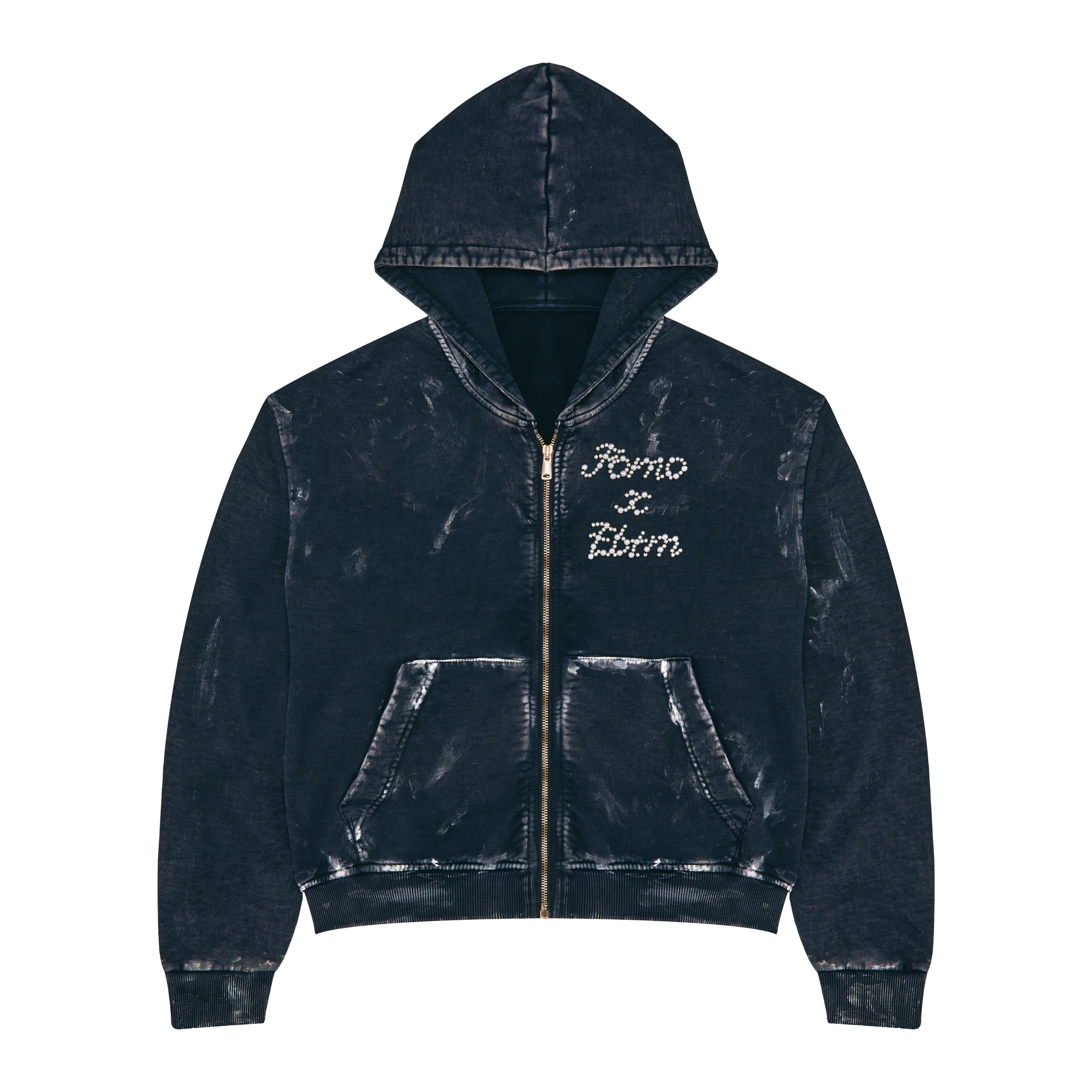 FOMO X EBTM MARMOR PEARLS BLACK ZIP HOODIE